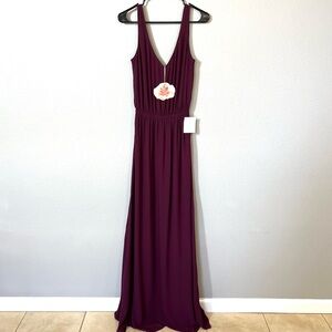 Show Me Your Mumu Kendall Maxi Bridesmaids Dress Merlot Women Small Burgundy